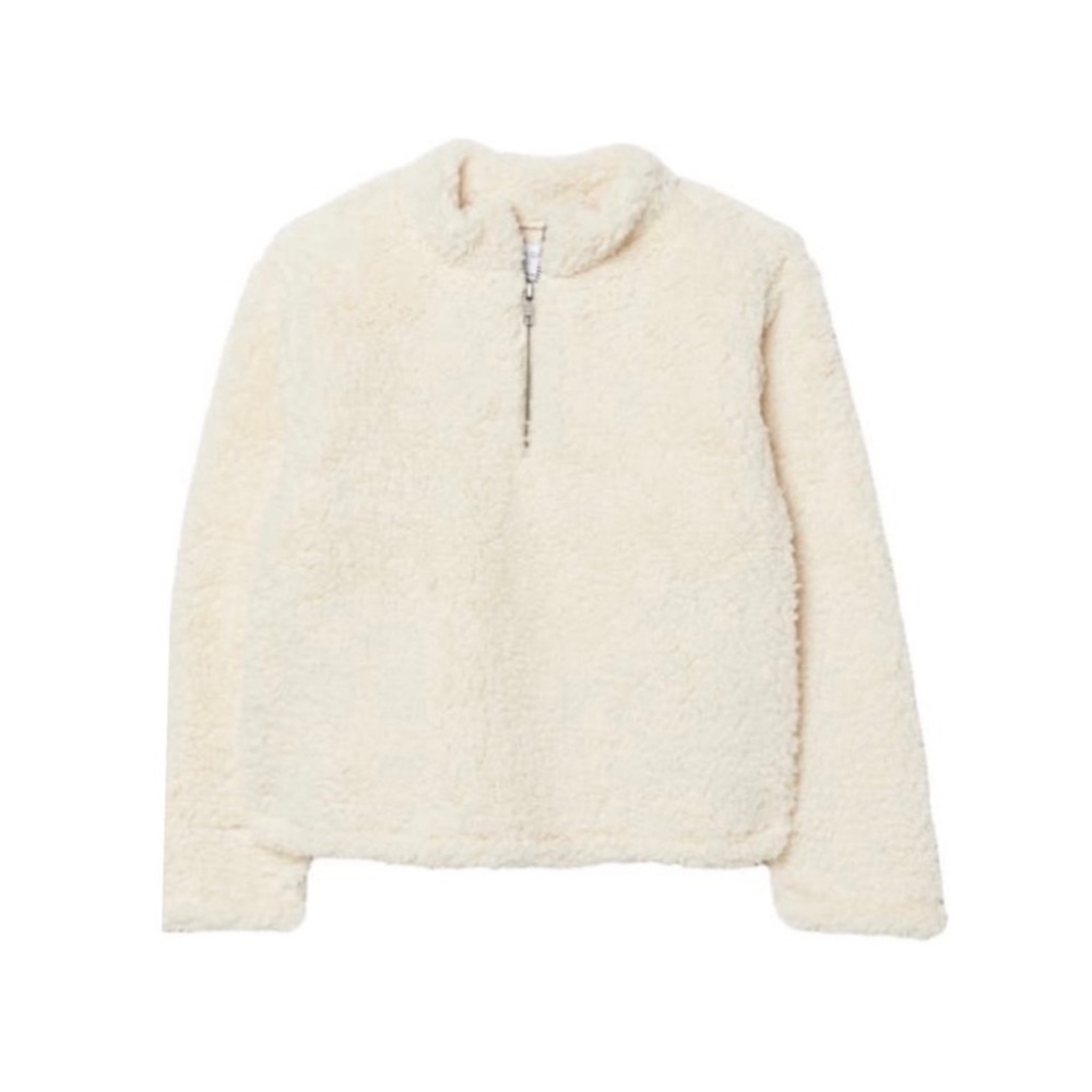 NWT Melrose & Market Nordstrom Vegan Shearling 1/4 Zip Sweater - Picture 5 of 9